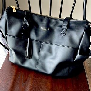 EUC - Elkie & Co - The Aberdeen - Ebony (Ultimate Mom Bag)Pinstripe interior